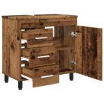 vidaXL Kozmetický stolík do kúpeľne Staré drevo 60 x 35 x 60 cm – Obrázok 4
