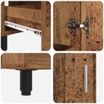 vidaXL Kozmetický stolík do kúpeľne Staré drevo 60 x 35 x 60 cm – Obrázok 9