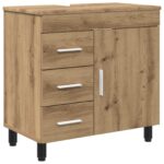 vidaXL Kozmetický stolík do kúpeľne Dub artisan 60 x 35 x 60 cm – Obrázok 2