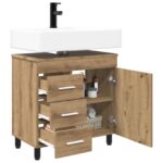 vidaXL Kozmetický stolík do kúpeľne Dub artisan 60 x 35 x 60 cm – Obrázok 3