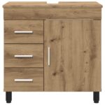 vidaXL Kozmetický stolík do kúpeľne Dub artisan 60 x 35 x 60 cm – Obrázok 5