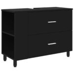 vidaXL Kozmetický stolík do kúpeľne Čierna 80 x 35 x 60 cm – Obrázok 2