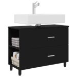 vidaXL Kozmetický stolík do kúpeľne Čierna 80 x 35 x 60 cm – Obrázok 3