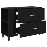 vidaXL Kozmetický stolík do kúpeľne Čierna 80 x 35 x 60 cm – Obrázok 4