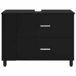 vidaXL Kozmetický stolík do kúpeľne Čierna 80 x 35 x 60 cm – Obrázok 5
