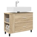 vidaXL Kozmetický stolík do kúpeľne Dub sonoma 80 x 35 x 60 cm – Obrázok 3