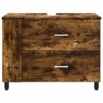 vidaXL Kozmetický stolík do kúpeľne Dymový dub 80 x 35 x 60 cm – Obrázok 5
