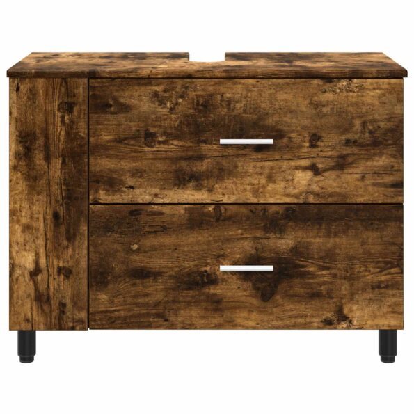 vidaXL Kozmetický stolík do kúpeľne Dymový dub 80 x 35 x 60 cm – Obrázok 5