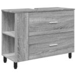 vidaXL Kozmetický stolík do kúpeľne Sivý Sonoma 80 x 35 x 60 cm – Obrázok 2