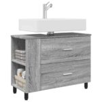 vidaXL Kozmetický stolík do kúpeľne Sivý Sonoma 80 x 35 x 60 cm – Obrázok 3