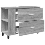vidaXL Kozmetický stolík do kúpeľne Sivý Sonoma 80 x 35 x 60 cm – Obrázok 4