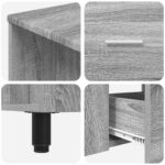 vidaXL Kozmetický stolík do kúpeľne Sivý Sonoma 80 x 35 x 60 cm – Obrázok 9