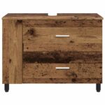 vidaXL Kozmetický stolík do kúpeľne Staré drevo 80 x 35 x 60 cm – Obrázok 5