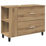 vidaXL Kozmetický stolík do kúpeľne Dub artisan 80 x 35 x 60 cm – Obrázok 2