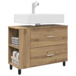 vidaXL Kozmetický stolík do kúpeľne Dub artisan 80 x 35 x 60 cm – Obrázok 3