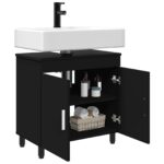 vidaXL Kozmetický stolík do kúpeľne Čierna 60 x 35 x 60 cm – Obrázok 3