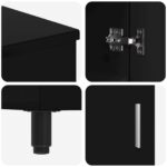 vidaXL Kozmetický stolík do kúpeľne Čierna 60 x 35 x 60 cm – Obrázok 9