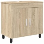 vidaXL Kozmetický stolík do kúpeľne Dub sonoma 60 x 35 x 60 cm – Obrázok 2