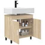 vidaXL Kozmetický stolík do kúpeľne Dub sonoma 60 x 35 x 60 cm – Obrázok 3