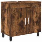 vidaXL Kozmetický stolík do kúpeľne Dymový dub 60 x 35 x 60 cm – Obrázok 2