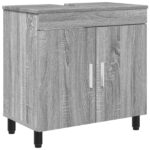 vidaXL Kozmetický stolík do kúpeľne Sivý Sonoma 60 x 35 x 60 cm – Obrázok 2
