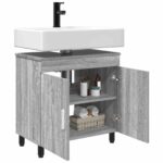 vidaXL Kozmetický stolík do kúpeľne Sivý Sonoma 60 x 35 x 60 cm – Obrázok 3