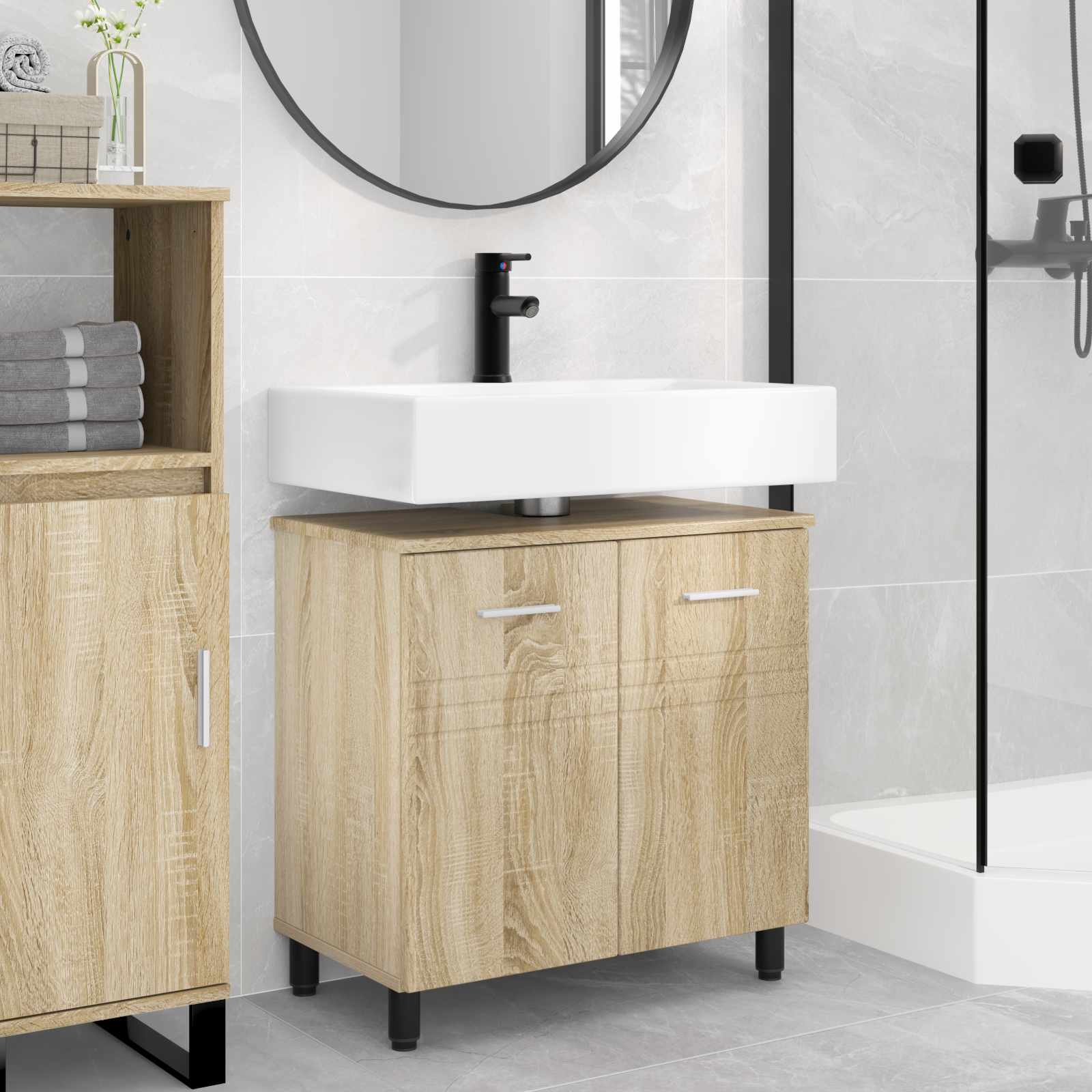 889407_1.jpg vidaXL Kozmetický stolík do kúpeľne Dub sonoma 60 x 35 x 60 cm – Obrázok 1