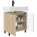vidaXL Kozmetický stolík do kúpeľne Dub sonoma 60 x 35 x 60 cm – Obrázok 3