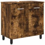 vidaXL Kozmetický stolík do kúpeľne Dymový dub 60 x 35 x 60 cm – Obrázok 2