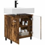 vidaXL Kozmetický stolík do kúpeľne Dymový dub 60 x 35 x 60 cm – Obrázok 3