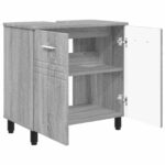 vidaXL Kozmetický stolík do kúpeľne Sivý Sonoma 60 x 35 x 60 cm – Obrázok 4