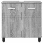 vidaXL Kozmetický stolík do kúpeľne Sivý Sonoma 60 x 35 x 60 cm – Obrázok 5