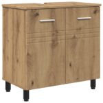 vidaXL Kozmetický stolík do kúpeľne Dub artisan 60 x 35 x 60 cm – Obrázok 2