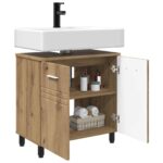 vidaXL Kozmetický stolík do kúpeľne Dub artisan 60 x 35 x 60 cm – Obrázok 3