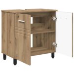 vidaXL Kozmetický stolík do kúpeľne Dub artisan 60 x 35 x 60 cm – Obrázok 4