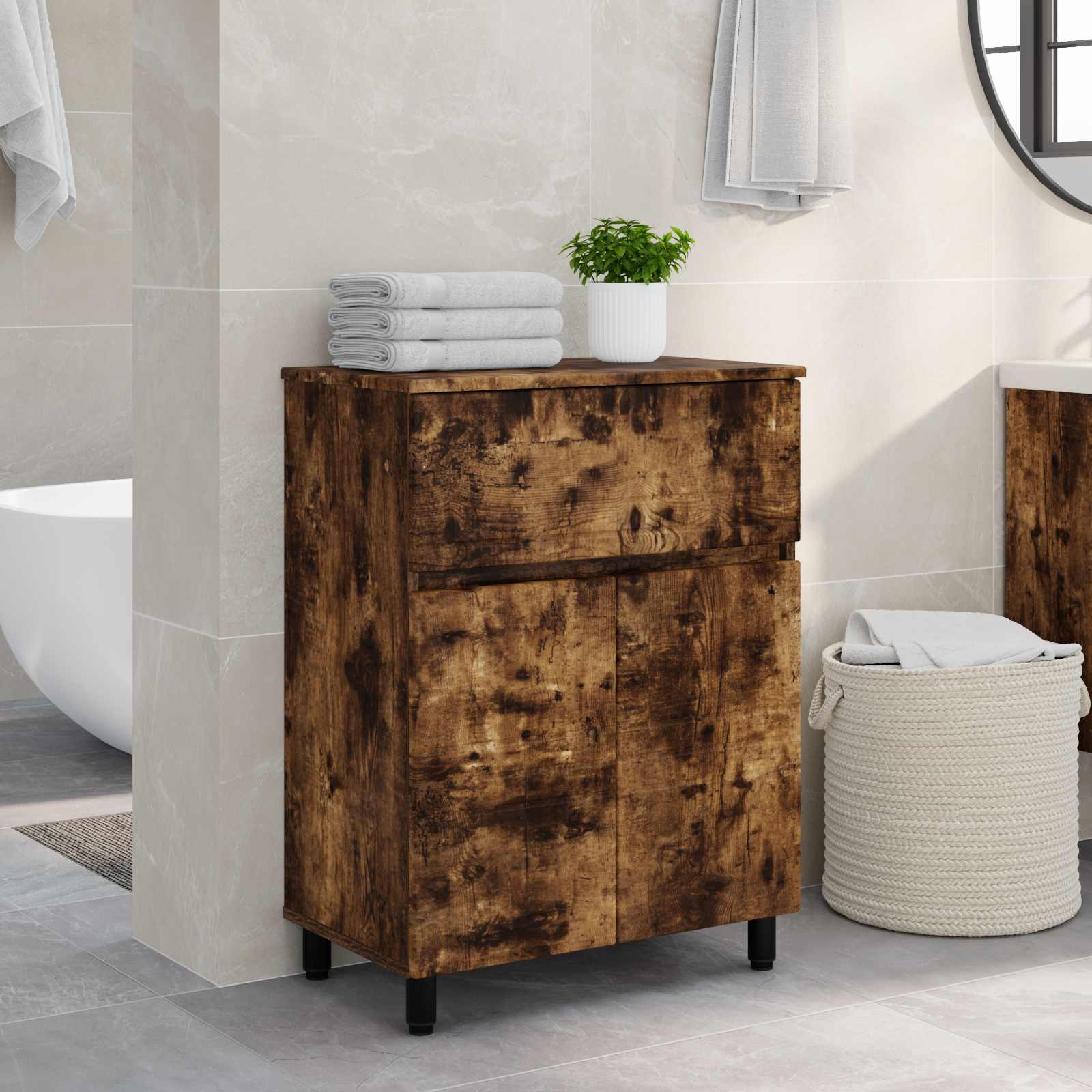889420_1.jpg vidaXL Kozmetický stolík do kúpeľne Dymový dub 60 x 35 x 80 cm – Obrázok 1