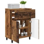 vidaXL Kozmetický stolík do kúpeľne Staré drevo 60 x 35 x 80 cm – Obrázok 3
