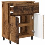 vidaXL Kozmetický stolík do kúpeľne Staré drevo 60 x 35 x 80 cm – Obrázok 4
