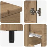vidaXL Kozmetický stolík do kúpeľne Dub artisan 60 x 35 x 80 cm – Obrázok 8