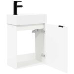 vidaXL Kúpeľňová skrinka s batériou Biela 45,5 x 22,5 x 84 cm – Obrázok 4