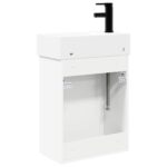 vidaXL Kúpeľňová skrinka s batériou Biela 45,5 x 22,5 x 84 cm – Obrázok 7