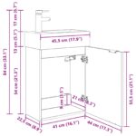 vidaXL Kúpeľňová skrinka s batériou Čierny dub 45,5 x 22,5 x 84 cm – Obrázok 10