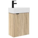 vidaXL Kúpeľňová skrinka s batériou Dub sonoma 45,5 x 22,5 x 84 cm – Obrázok 2
