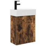 vidaXL Kúpeľňová skrinka s batériou Dymový dub 45,5 x 22,5 x 84 cm – Obrázok 2