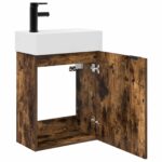 vidaXL Kúpeľňová skrinka s batériou Dymový dub 45,5 x 22,5 x 84 cm – Obrázok 4