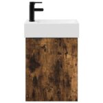 vidaXL Kúpeľňová skrinka s batériou Dymový dub 45,5 x 22,5 x 84 cm – Obrázok 5