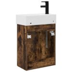vidaXL Kúpeľňová skrinka s batériou Dymový dub 45,5 x 22,5 x 84 cm – Obrázok 7