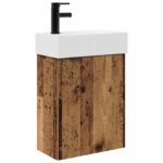 vidaXL Kúpeľňová skrinka s batériou Staré drevo 45,5 x 22,5 x 84 cm – Obrázok 2