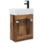 vidaXL Kúpeľňová skrinka s batériou Staré drevo 45,5 x 22,5 x 84 cm – Obrázok 7