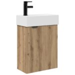 vidaXL Kúpeľňová skrinka s batériou Dub artisan 45,5 x 22,5 x 84 cm – Obrázok 2